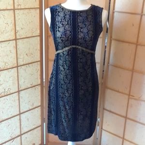 Vintage blue and gold dress